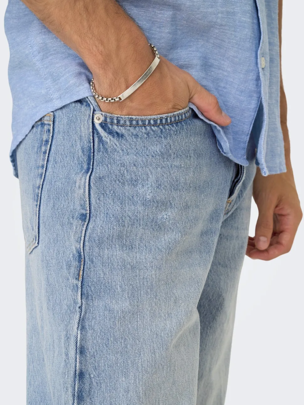 ONSFADE Cintura media Corte loose Vaqueros