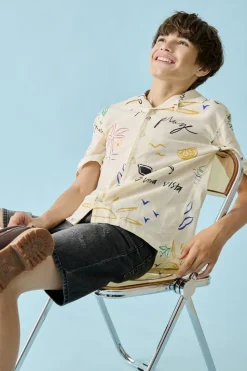 OSJLUKE Camisa estilo resort