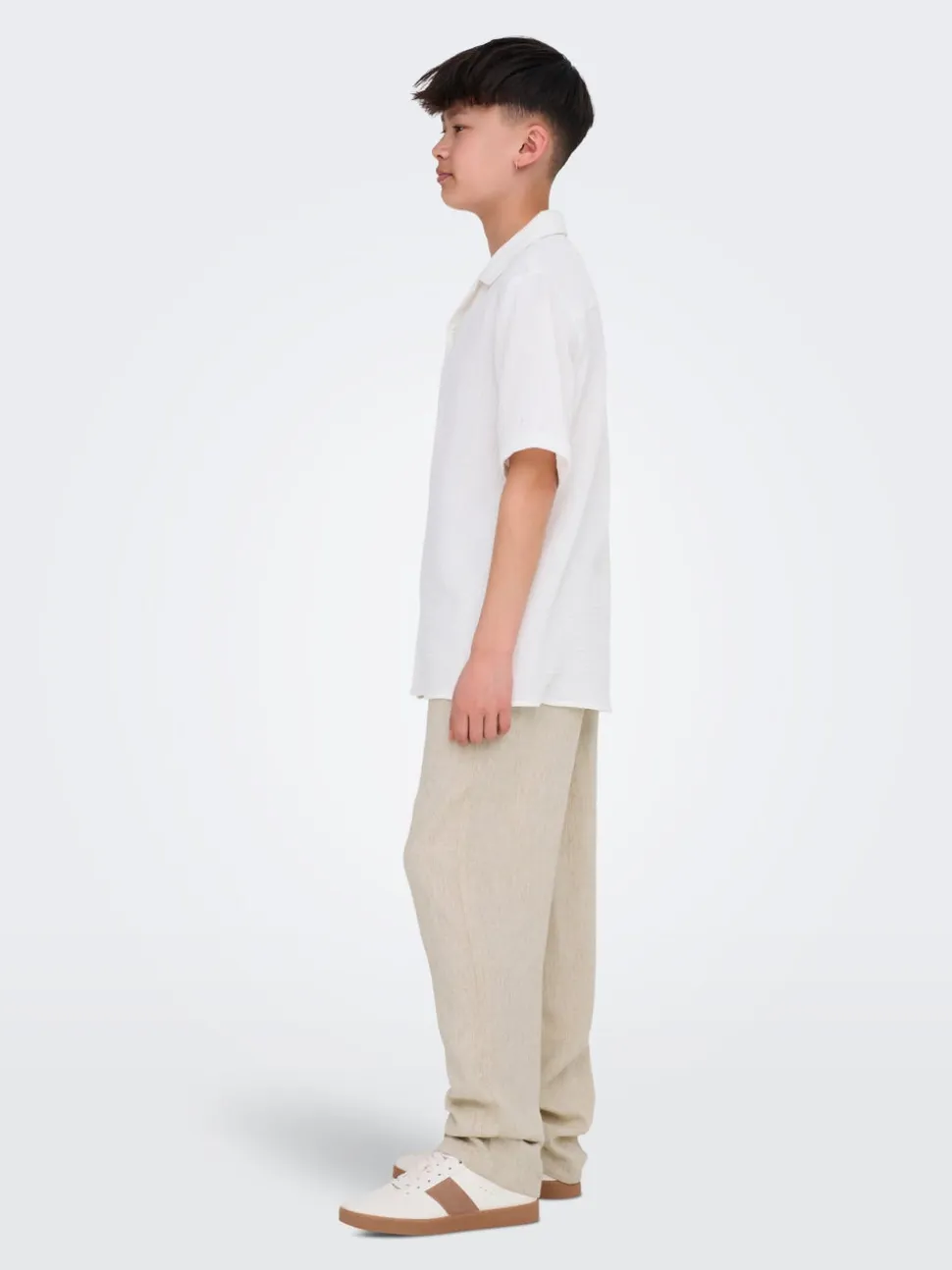 OSJSINUS Corte loose Lino Pantalones
