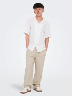 OSJSINUS Corte loose Lino Pantalones